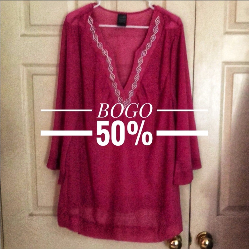 ❌ Catalina Shear Blouse/Cover up Silver Beading